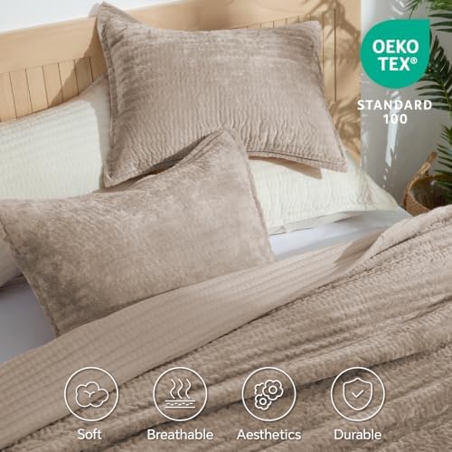 BEDELITE Velvet Quilt Set Queen Size, Luxury Velvet Comforter Bedding - Image 6