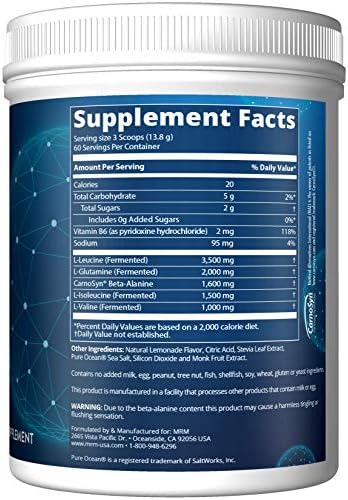 MRM BCAA+G RELOAD Post-Workout Recovery – Lemon, 840g - 60 Servings Per Container - Image 3