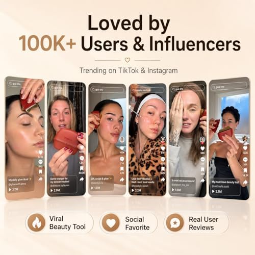 ZDEER GS5 Electric Heated Gua Sha Kit, Red Light Face Massager Tool, Red - Image 6