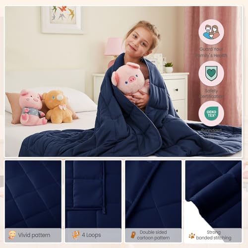 Weighted Blanket - 3 lbs Navy Blue Heavy Blanket, 20"x30", Small Size Breathable Lap Blanket - Image 4