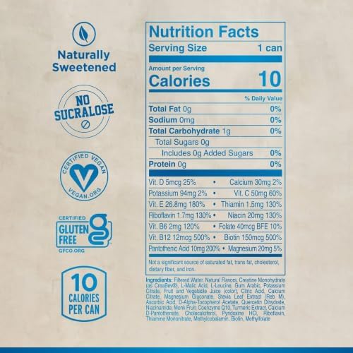 FITAID Creatine Recovery Drink, Electrolytes, Zero Sugar, Blue Raz, 4pk - Image 2