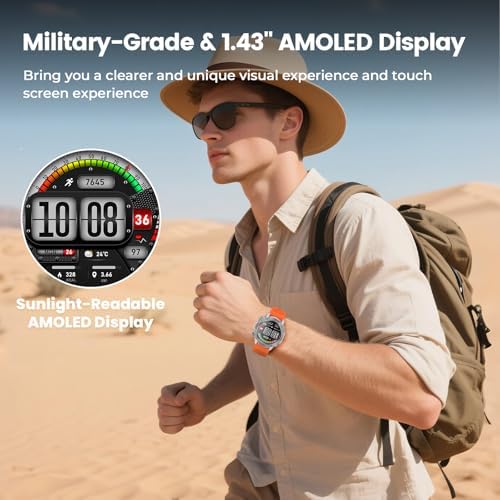 Running Smart Watch for Men, 1.43" AMOLED,5ATM Waterproof,170+ Sport Modes - Image 6