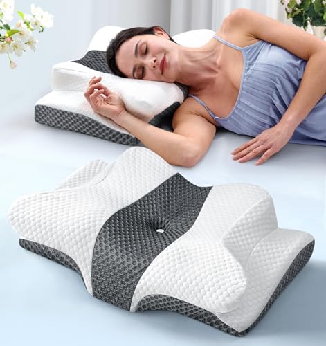 Sleep Doctor Approved Cervical Neck Pillow for Sleeping, Ergonomic Contour Side Sleeper Pillows for Adults, Cooling Orthopedic Pillow for Pain Relief Support, Memory Foam Pillows Back Stomach Sleepers by Emircey