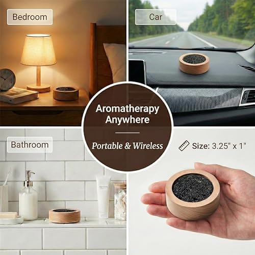 CUIYAKI 2Pcs Essential Oil Diffuser for Desk Office, Passive Lava Rock Diffuser for Aromatherapy, Small Personal Air Freshener for Nightstand, Safe for Sauna & Spa - Image 6