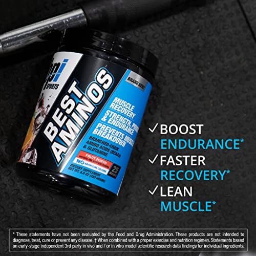 BPI Sports Best Aminos - BCAA Powder Post Workout & Glutamine Recovery Drink with Branched Chain Amino Acids for Hydration & Recovery, for Men & Women - Fruit Punch - 25 Servings (Pack of 5) - Image 5