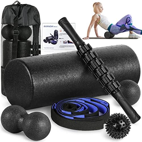 Foam Roller Set - High Density Back Roller, Muscle Roller Stick by BORNEW