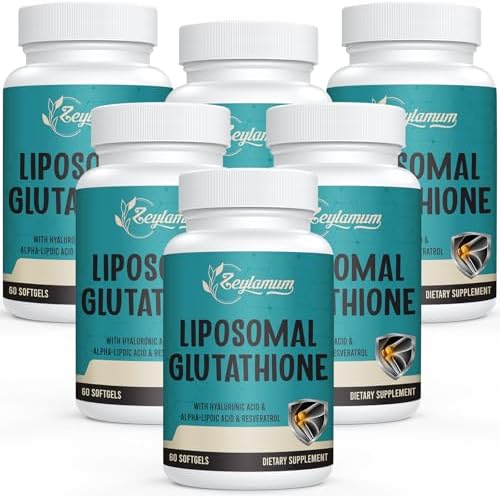 2400 MG Liposomal Glutathione Softgels, Max Absorption, Active Form L-Glutathione Reduced (GSH), with Hyaluronic Acid, Resveratrol, Master Antioxidants for Detox, Brain, Immune System, 360 Softgels by Zeylamum