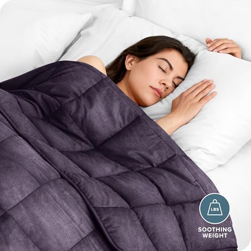 Bare Home Minky Fleece Weighted Blanket (Eggplant, 60"x80" 17lbs) - Image 2