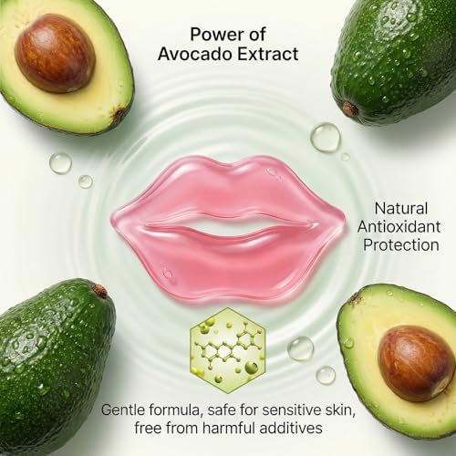 30PCS Moisturizing Lip Mask - Lip Patches for Spa Daily Labial Masks Skincare Hydrating to Reduce Wrinkles Dryness Anti-wrinkle Lightens, Avocado - Image 3