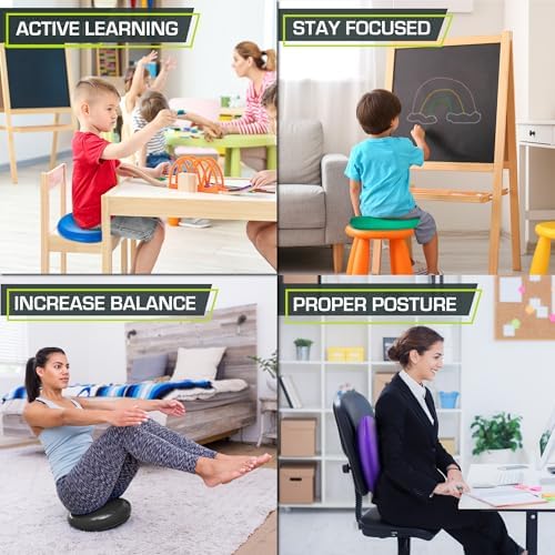 ProsourceFit Core Balance Disc, Inflatable Wobble Cushion with Hand Pump, Dual-Textured Non-Slip Surface for Core, Balance, and Stability Training, 14-inch - Image 5