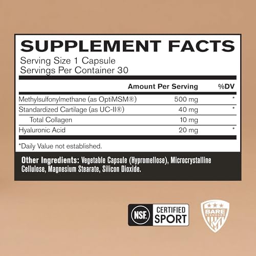 BARE PERFORMANCE NUTRITION, BPN Strong Joints, Joint Support Capsules, UC-ll®, Joint Comfort, Mobility and Flexibility - Image 2