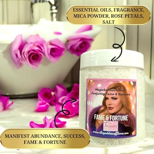 Fame & Fortune Bath Salts – Dead Sea Salt Bath Soak for Abundance, Self Care, Spiritual Cleansing & Ritual Use 12oz - Image 3