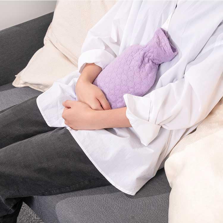 Fashy Hot Water Bottle with Quilted Cotton Purple Cover (2L, 67oz) – Made in Germany - Image 6