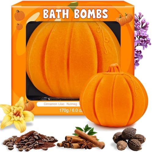 Halloween Bath Bombs Gifts for Women Men Pumpkin Spice Boo Basket Stuffers by Suyfeifan