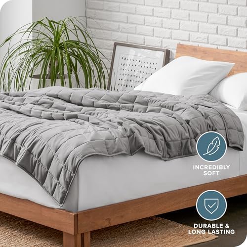 Bare Home Cotton Weighted Blanket (Light Grey, 60"X80" 22lbs) - Image 4