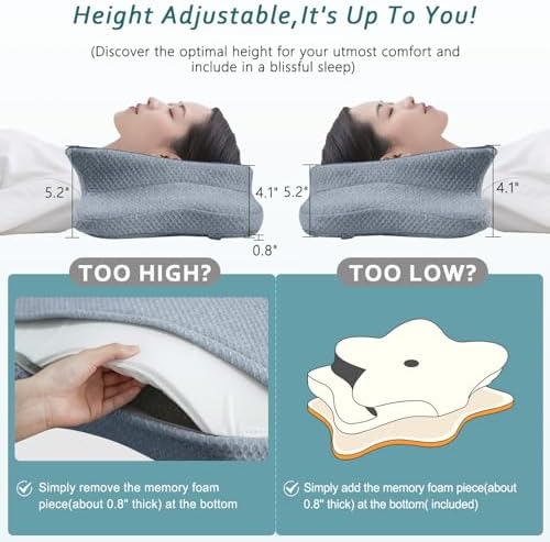 CHxxy Cervical Neck Pillow for Pain Relief Sleeping, Memory Foam Pillows - Image 4