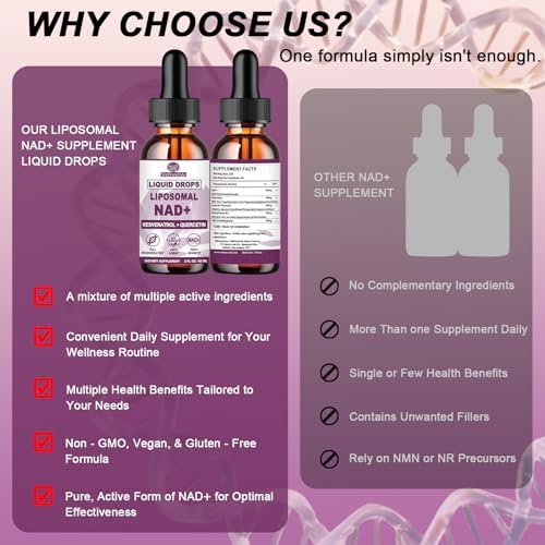 NAD+ Supplement for Women Men, Liquid Nad⁺ Plus Resveratrol,NMN Alternative - Image 5