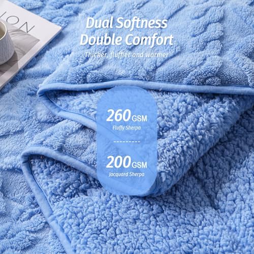 Wemore Soft Weighted Blanket for Adults 15 lbs Queen Size 60" x 80" Blue - Image 2
