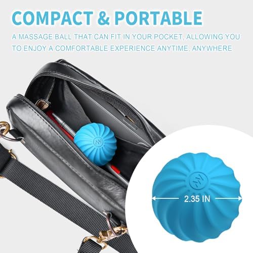 2.3" Mini Vibrating Massage Ball, 10-Speed Vibrating Foam Roller, Lacrosse Ball Massage Ball Therapy for Relieving Muscle Tension & Soreness, Vibrating Massage Roller for Plantar Fasciitis(Blue) - Image 4