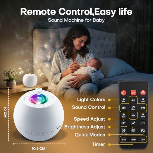 Sound Machine Light Projector, 30 Sleep Sounds for Adult, Bluetooth Speaker - Image 6