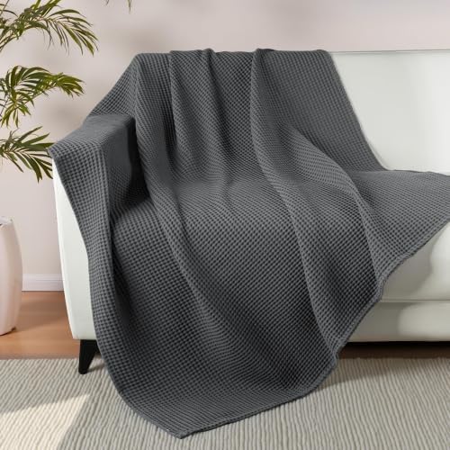 Exclusivo Mezcla 100% Cotton Oversized Waffle Throw Blanket for Couch Sofa - Image 4