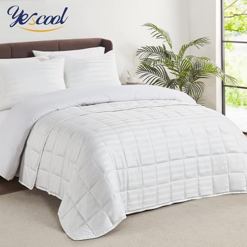 yescool Weighted Blanket for Adults (20 lbs, 60" x 80", Snowy Stripes) Heavy Blanket for Sleeping Perfect for 190-210 lbs, Queen Size Breathable Blanket with Premium Glass Bead, Machine Washable - Image 6
