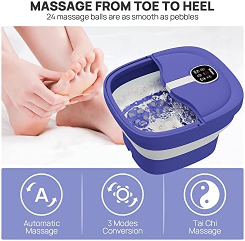 Collapsible Foot Spa Electric Rotary Massage with Heat, Bubble, Remote - Image 3