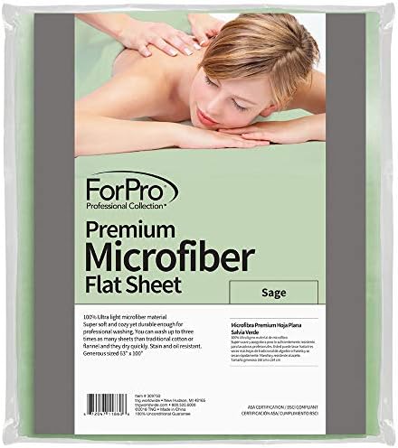 ForPro Premium Microfiber Massage Flat Sheet, 100"L x 63"W, Sage by ForProProfessionalCollection