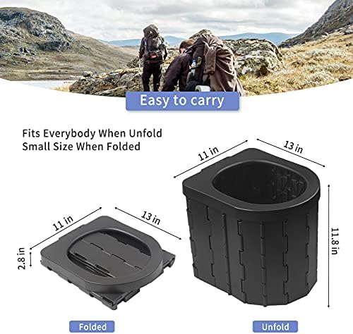 Portable Toilet for Camping, Potty Adults, Porta Travel Commode Bucket Car, Travel, Outdoor, Hiking, Backpack, Trips, Tent, Boat, Beach, Traffic Jam, Home - Image 2