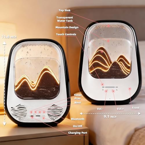 8-in-1 White Noise Sound Machine with Rain Drop Real Sound, Black - Image 3