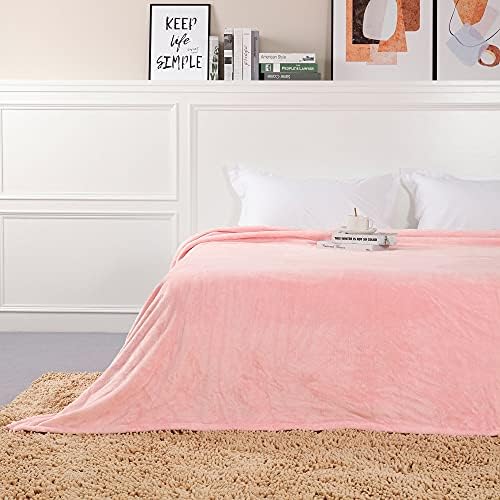NANPIPER Fleece Blankets, Super Soft Flannel King Size Blanket for Bed, Luxury Cozy Microfiber Plush Fuzzy Blanket,Pink - Image 5