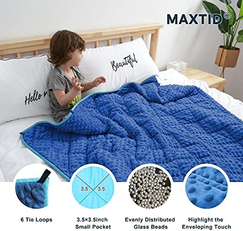 MAXTID Kids Weighted Blanket 5lbs for Boys Blue 36inx48in Heavy Blanket for Children - Image 6