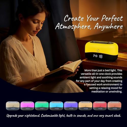 Sleep ZM White Noise Machine with 29 Sounds + 16 Colors Digital Alarm Clock & Amber Night Light for Blue Light Blocking, Gentle Wake Alarm, Sleep Timer & Memory Function for Adults & Kids - Image 4