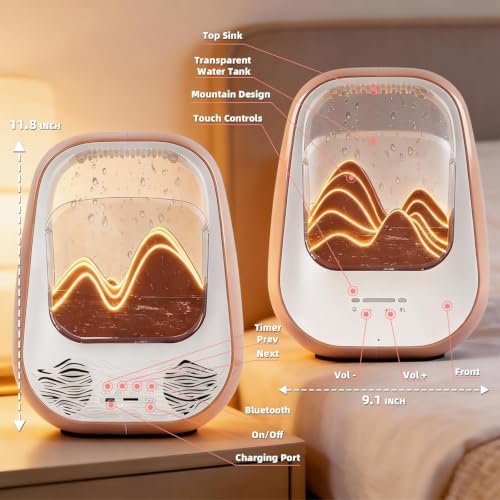 8-in-1 White Noise Sound Machine with Rain Drop Real Sound, Amber - Image 3