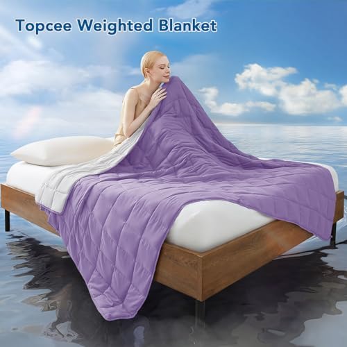 Topcee Weighted Blanket for Adults (20 lbs, 60" x 80") Queen Size Soft Cooling Heavy Blanket Sleeping, Apply to 190-210 lbs Body, Thick Breathable Blanket with Glass Bead, Easy Care - Image 2