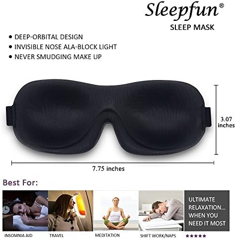 Sleep Mask Invisible Alar Deep Orbit 3D Eye Mask Ultra Lightweight & Comfortable Sleeping Mask for Travel, Nap Shift Works Black & Lavender - Image 6