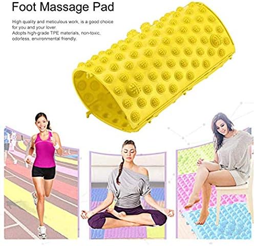 Foot Massage Mat Acupressure Mat Foot Reflexology Walking Toe Plate Massage Pad Bathroom Mat Yoga Mat Anti-Slip Mat Outdoor Game 2 PCS (Yellow) - Image 3