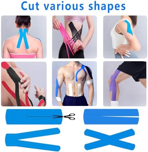 SOON GO Kinesiology Tape Pro 1/2/5 Rolls, 2 Inch High Elasticity Sports Tape Therapeutic Pain Relief–Physio Tape for Muscle Recovery & Joint Support, Waterproof & Hypoallergenic & Breathable–Blue - Image 3