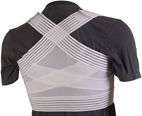 DMI Posture Corrector for Men and Women, Adjustable Criss-Cross Support for Reducing Back Pain and Strain, Comfortable and Breathable, Machine Washable, White, Large, 42" to 44" Chest Size by DMI
