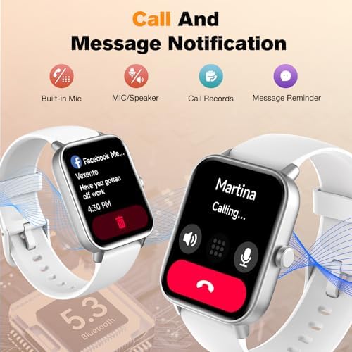 Fitpolo Smart Watch for Men Women,1.8” Touchscreen, Bluetooth Call, Alexa Built-in,24/7 Heart Rate,SpO2 Monitor,Step Counting,Sleep Tracking, IP68 Waterproof Fitness Tracker Watch for Android iPhone - Image 3