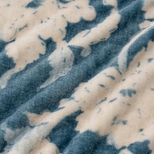 Berkshire Blanket-Classic Heavyweight Warm Soft Printed VelvetLoft® Plush Blanket, King Size Soft Fuzzy Blanket for Couch Sofa Bed, Floral Blue, 90in x 108in - Image 7