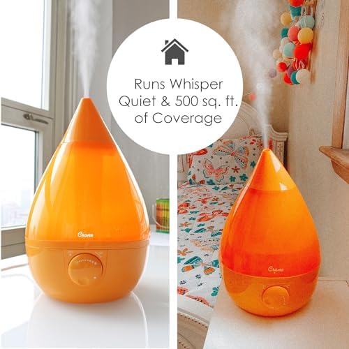 Crane Ultrasonic Cool Mist Humidifier for Bedroom, Baby Nursery, Kids Room, Plants, or Office, Large 1 Gallon Tank, Filter Optional, Orange - Image 5