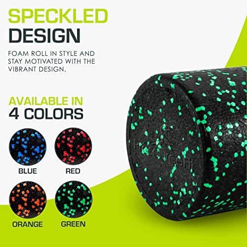 ProsourceFit High Density Foam Rollers 12 - inches long, Firm Full Body Athletic Massage Tool for Back Stretching, Yoga, Pilates, Post Workout Muscle Recuperation, Black/Green - Image 4