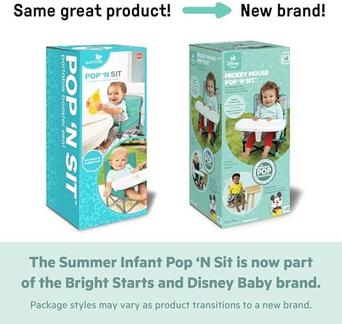 Bright Starts Disney Princess Ariel Pop 'N Sit Portable Booster, Indoor/Outdoor Use, Floor Seat with Feeding Tray, 6 Mos - 3 Yrs - Image 2