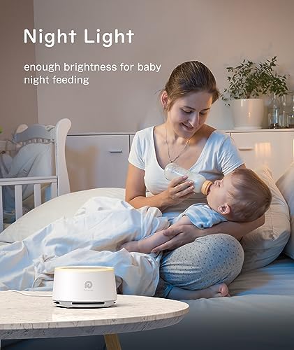 Dreamegg D1 Sound Machine Baby - White Noise Machine for Baby with Night Light, 24 High Fidelity Sounds, Timer & Memory Feature, Noise Machine with Nursery Lamps for Adults, Home, Office (White) - Image 4