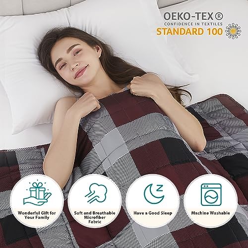 L'AGRATY Weighted Blanket - 48"x72" 20lbs Cooling Breathable Heavy Blanket Microfiber Material with Glass Beads for Adult All-Season Summer Fall Winter Soft Thick Comfort - Image 6