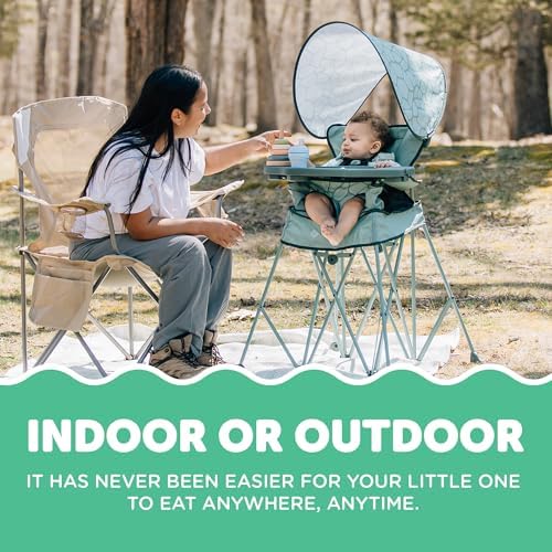 Baby Delight Go with Me Uplift Deluxe Portable High Chair, Green Garden - Image 5
