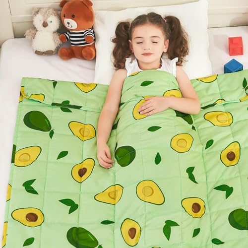 yescool Weighted Blanket 7 Pounds Cooling Weighted Lap Blanket, Green Avocados Heavy Blankets for Sleeping, Breathable Weighted Throw Blanket Gifts for 60-80lbs, 40"x60" - Image 3