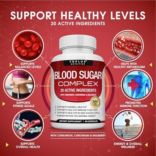 Blood Sugar Complex Supplement - Supports Healthy Blood Sugar Levels Already Within Normal Range All Natural with Cinnamon, Bitter Melon, Chromium, Mulberry, Alpha Lipoic Acid, Non-GMO, 60 Capsules - Image 2