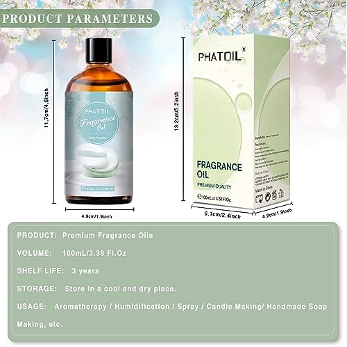 PHATOIL Baby Powder Fragrance Oil for Diffuser Aromatherapy 3.38FL.OZ - Image 3